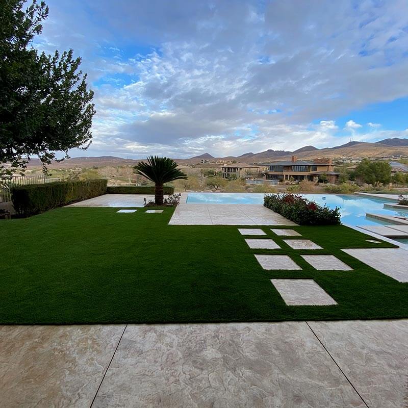 Artificial grass installed near pool.Phoenix AZ