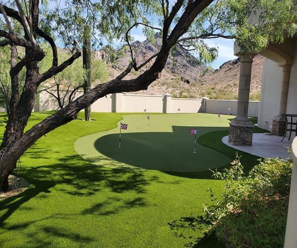 Artificial grass installed behind the house,Phoenix AZ